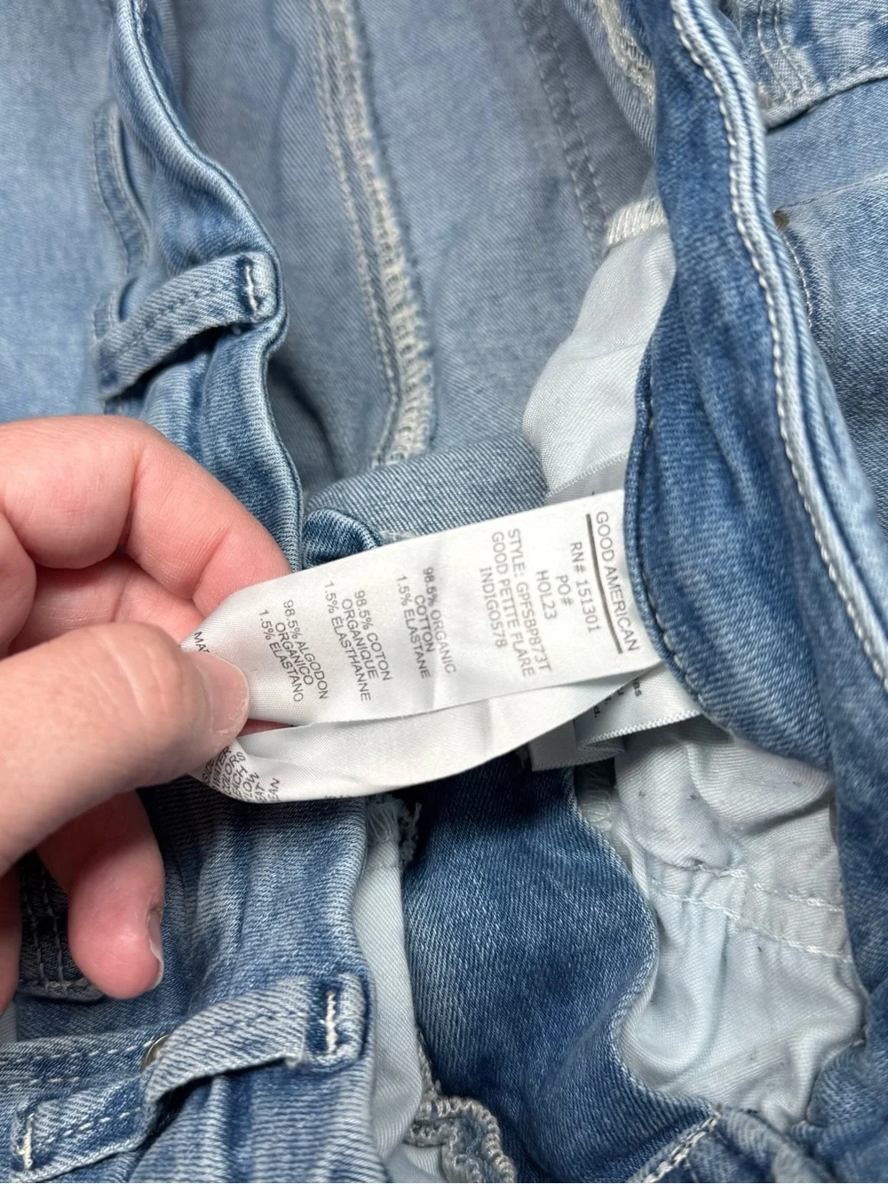Good American Light Blue Wide Leg Jeans